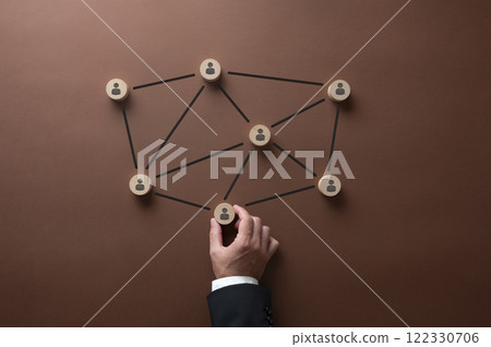 Building a network of business connections on a brown background Building a network of business connections on a brown background 122330706