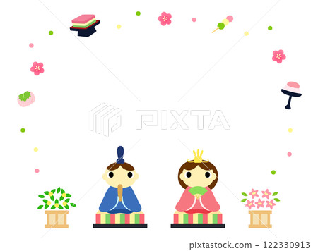 Cute Hinamatsuri frame Cute Hinamatsuri frame 122330913