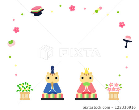 可愛的女兒節框架：松鼠娃娃 122330916