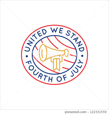 Simple Logo with a Megaphone Icon 122331559