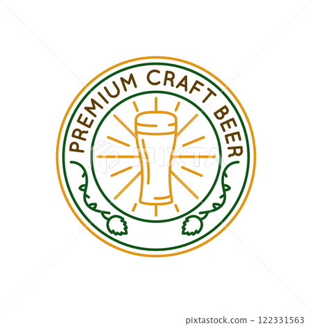 Simple Logo with Premium Craft Beer icon 122331563