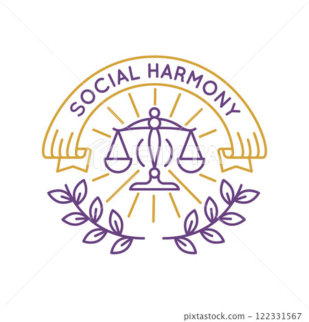 Simple Logo with Libra Zodiac Icon 122331567