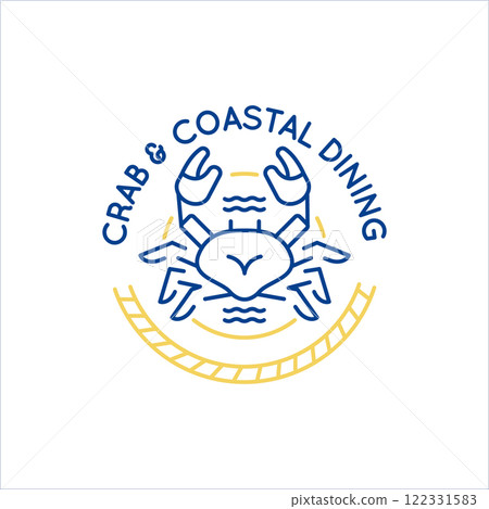 Simple Logo with Crab Icon Simple Logo with Crab Icon 122331583