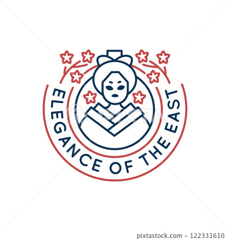 Simple Logo with Elegance woman of the East icon 122331610