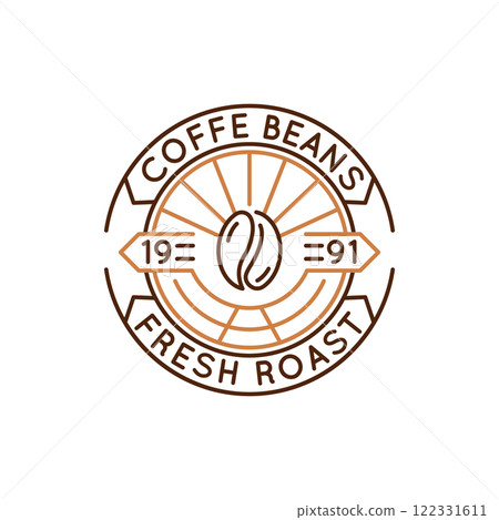 Simple Logo with Coffee Beans Icon Simple Logo with Coffee Beans Icon 122331611