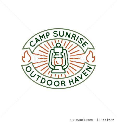 Simple Logo with Camp Lamp Icon 122331626