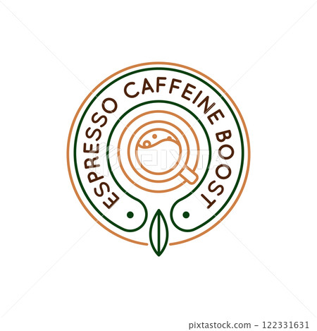 Simple Logo with Espresso Caffeine Icon 122331631