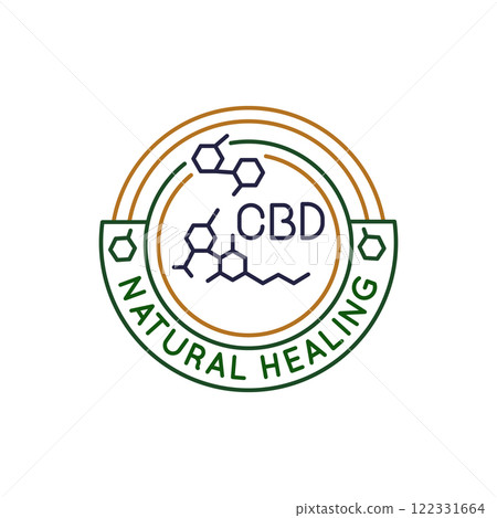 Simple Logo with CBD Natural Healing Icon 122331664