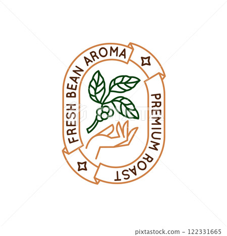 Simple Logo with Fresh Bean Aroma Icon 122331665