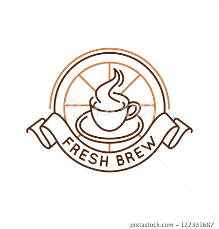 Simple Logo with Fresh Brew Icon 122331687
