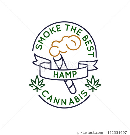 Simple Logo with Smoke Hamp Icon Simple Logo with Smoke Hamp Icon 122331697