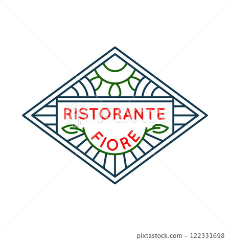 Simple Logo with Restaurant Flore icon Simple Logo with Restaurant Flore icon 122331698