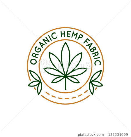 Simple Logo with Organic Hemp Fabric Icon Simple Logo with Organic Hemp Fabric Icon 122331699
