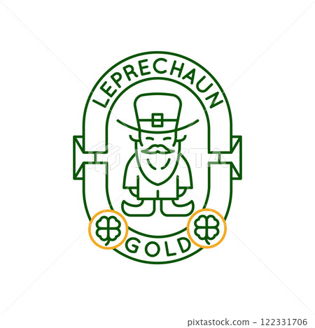 Simple Logo with Leprechaun icon Simple Logo with Leprechaun icon 122331706