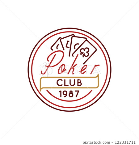 Simple Logo with Poker Club Icon Simple Logo with Poker Club Icon 122331711