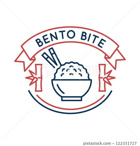 Simple Logo with Rice bowl icon 122331727