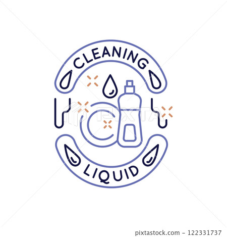 Simple Logo with Cleaning liquid Icon Simple Logo with Cleaning liquid Icon 122331737