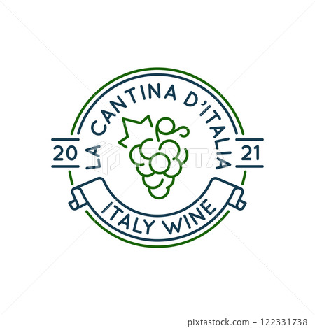 Simple Logo with Italy wine icon 122331738