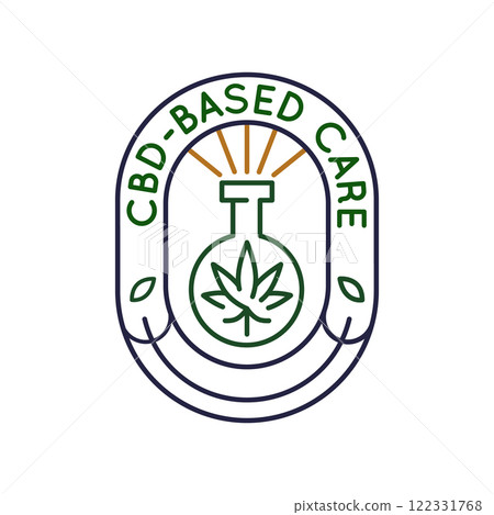 Simple Logo with CBD Based Care Icon 122331768