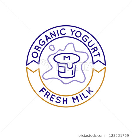 Simple Logo with Organic Yogurt Icon 122331769