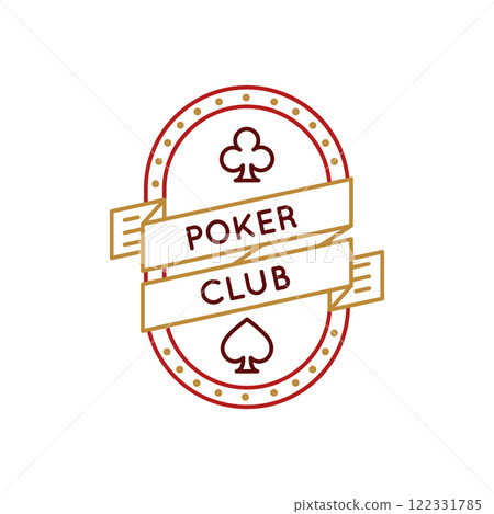 Simple Logo with Poker Club Icon Simple Logo with Poker Club Icon 122331785