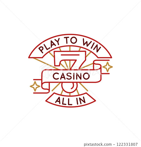 Simple Logo with Casino Play to Win Icon 122331807