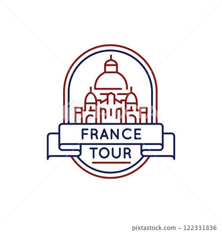 Simple Logo with Sacre-Coeur Basilica icon Simple Logo with Sacre-Coeur Basilica icon 122331836