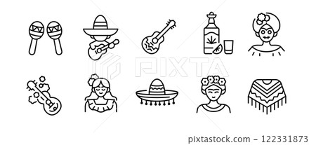 Mexico Icons Set Mexico Icons Set 122331873