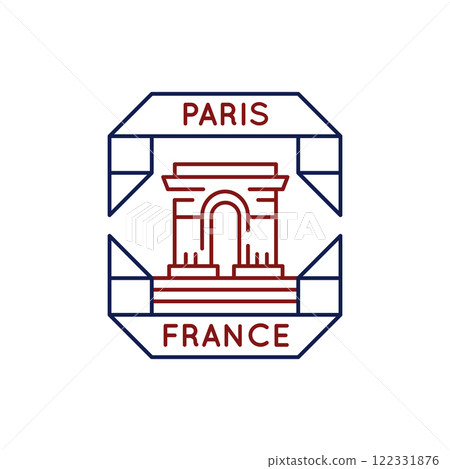 Simple Logo with Arc de Triomphe icon 122331876