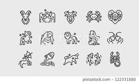 Zodiac icons set Zodiac icons set 122331880