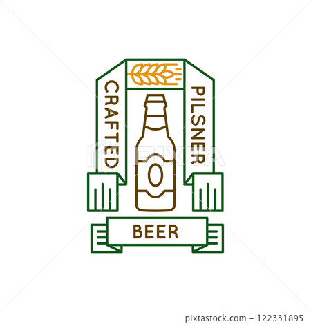 Simple Logo with Crafted Pilsner Beer icon 122331895