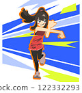 年輕女子跑步 122332293