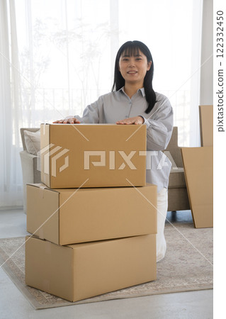 Moving scene of young woman 122332450
