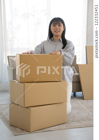 Moving scene of young woman 122332451