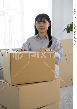 Moving scene of young woman 122332452