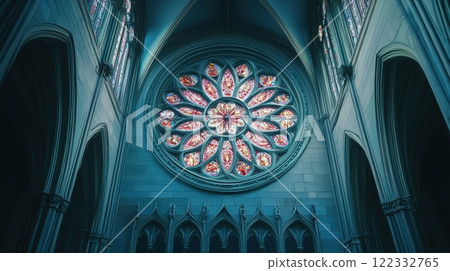 Colorful Stained Glass Window In A Cathedral 122332765