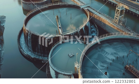Massive Industrial Rainwater Harvesting Aerial view 122332801