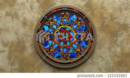 Colorful Stained Glass Window In A Cathedral 122332883