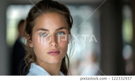A Focused and Professional Individual Thrives in a Modern Office Environment Setting 122332937