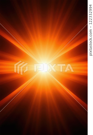 Radiant burst of orange light with star-like rays and glowing center. AI generation 122332994