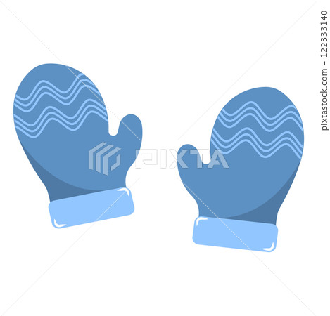 Warm blue mittens ready for winter outdoor activities in a cozy setting Warm blue mittens ready for winter outdoor activities in a cozy setting 122333140