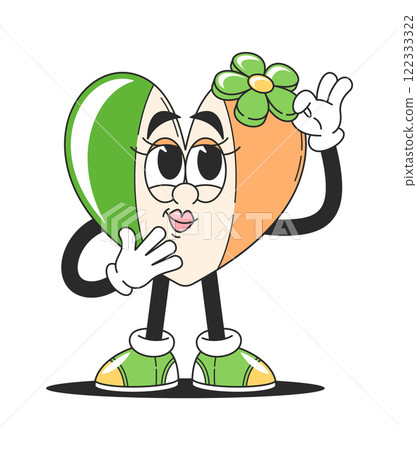 Cute heart patrick day character 122333322