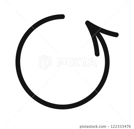 Rounded arrow black rotation doodle Rounded arrow black rotation doodle 122333476