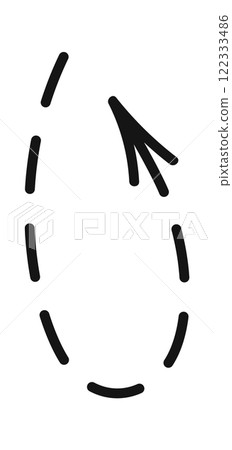 Rounded dashed arrow pointing upward 122333486
