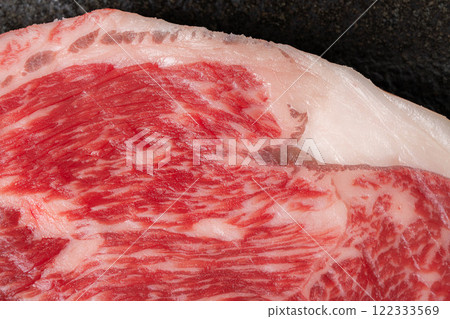 [Food ingredients] Steak meat macro photography 122333569