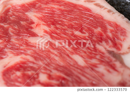 [Food ingredients] Steak meat macro photography 122333570