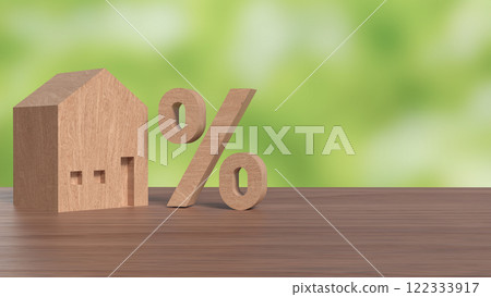 House wood and percent for Tax concept 3d Rendering. 122333917