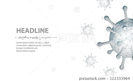 Virus. Abstract vector 3d viral microbe isolated on blue background. Allergy bacteria, medical healthcare, microbiology concept. Virus. Abstract vector 3d viral microbe isolated on blue background. Allergy bacteria, medical healthcare, microbiology concept. 122333964
