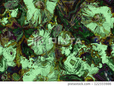 Seamless monochrome organic abstract background painted in watercolor on dark green color Seamless monochrome organic abstract background painted in watercolor on dark green color 122333986