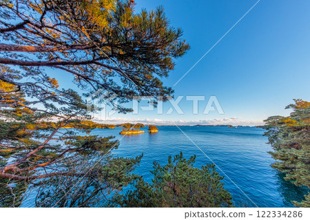 Matsushima, one of Japan's Three Great Views, view from Oshima Island (Matsushima Town, Miyagi County, Miyagi Prefecture) 122334286